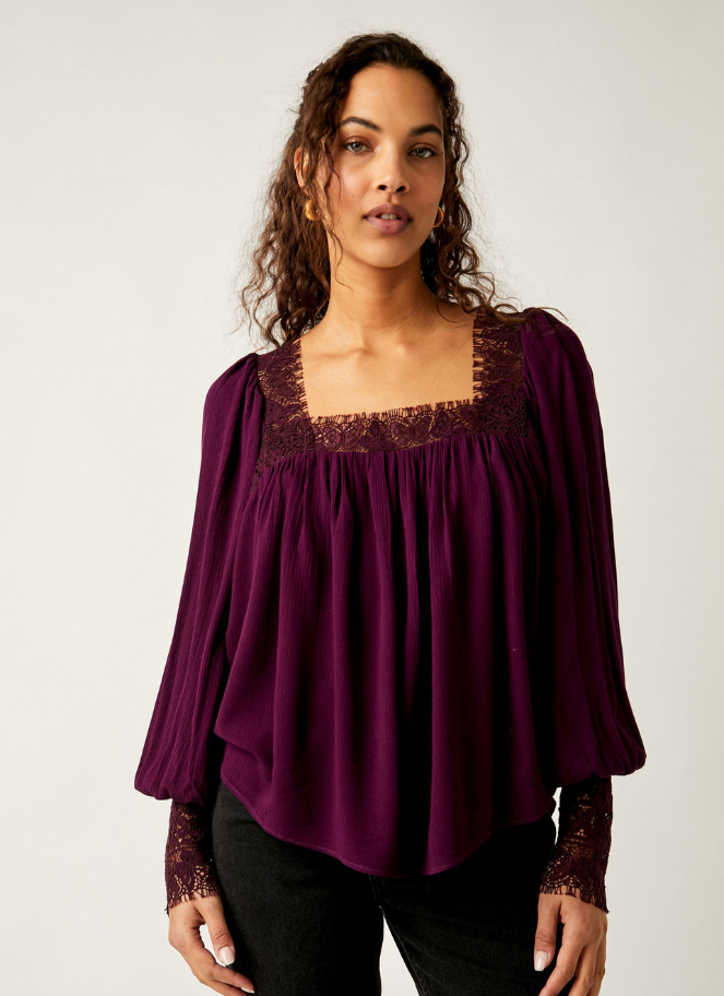 Flutter top in purple colour by Free People