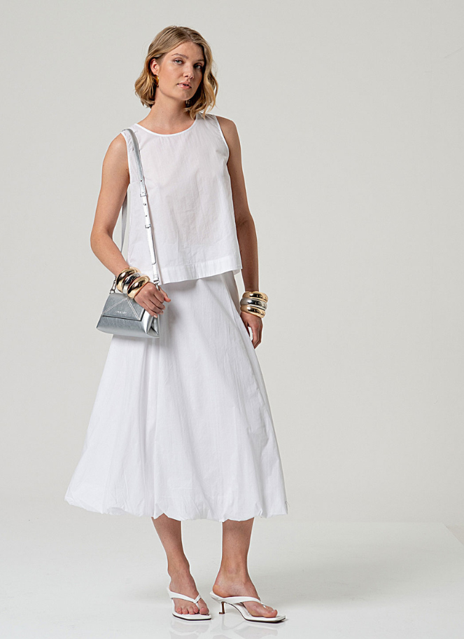 Surkana White A-Line Skirt