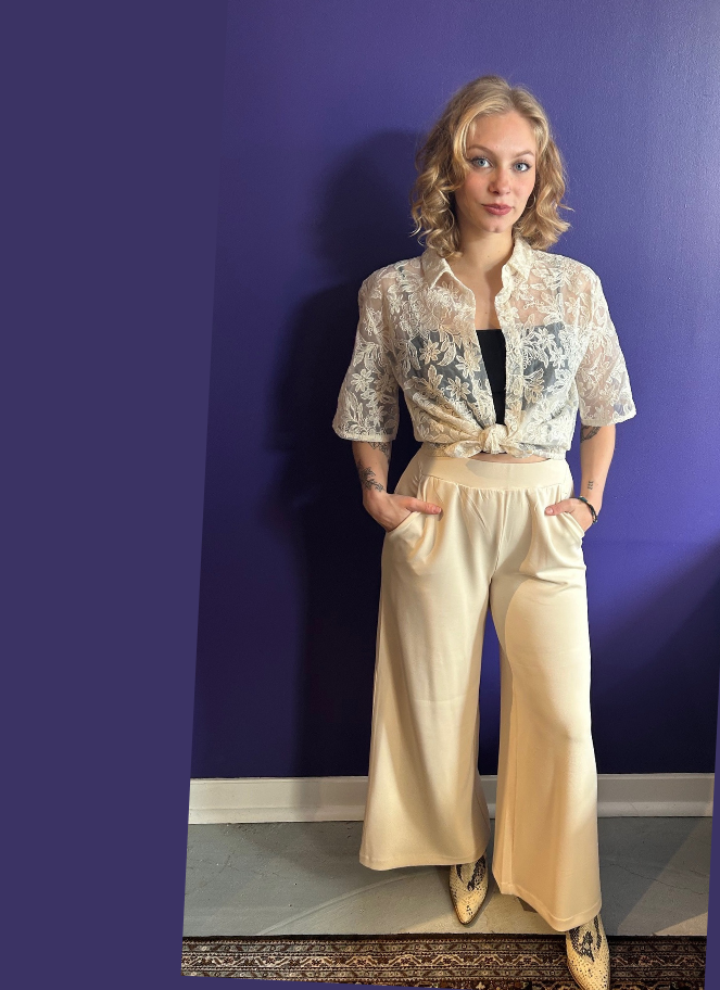 Coster cream colour lace blouse