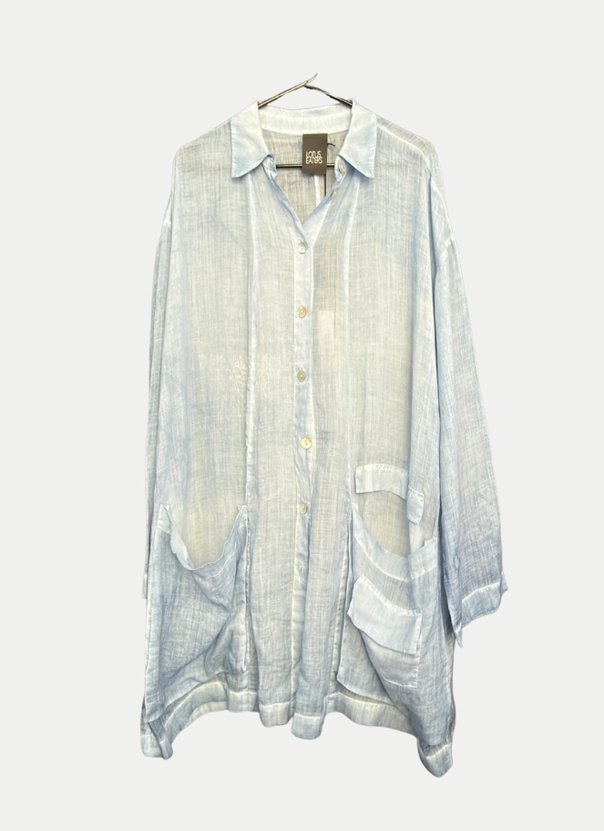Lotus Eaters faded long shirt in blue
