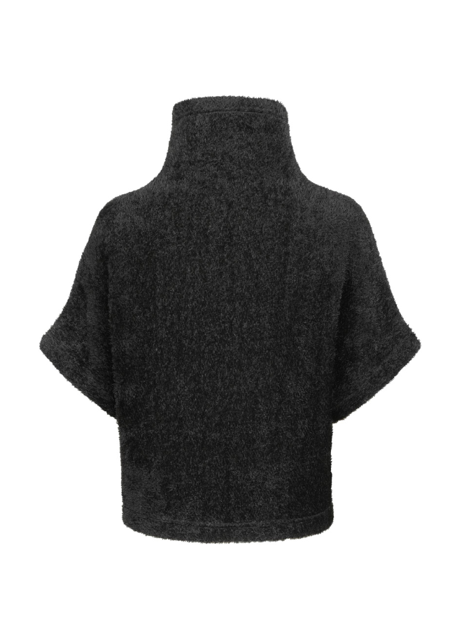 Xenia short dolman sleeved black top