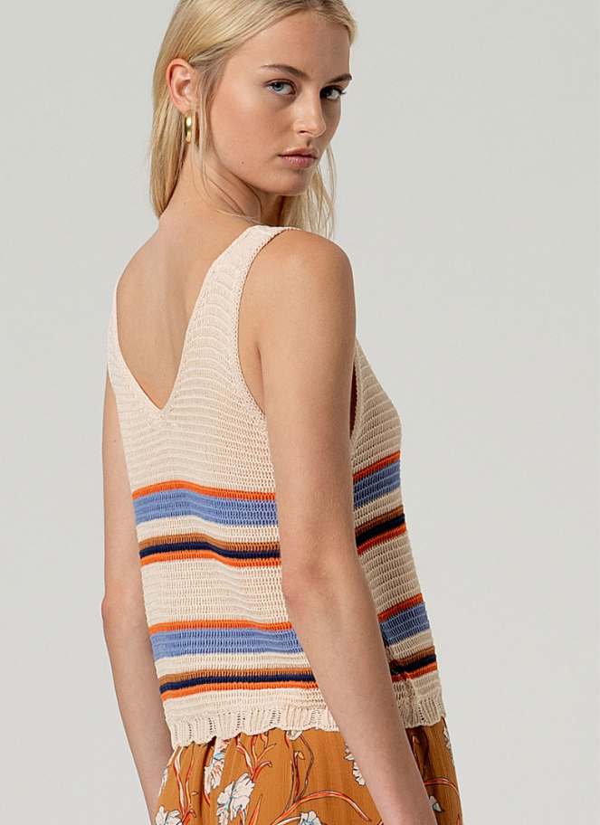 Surkana Striped V-Neck Tank
