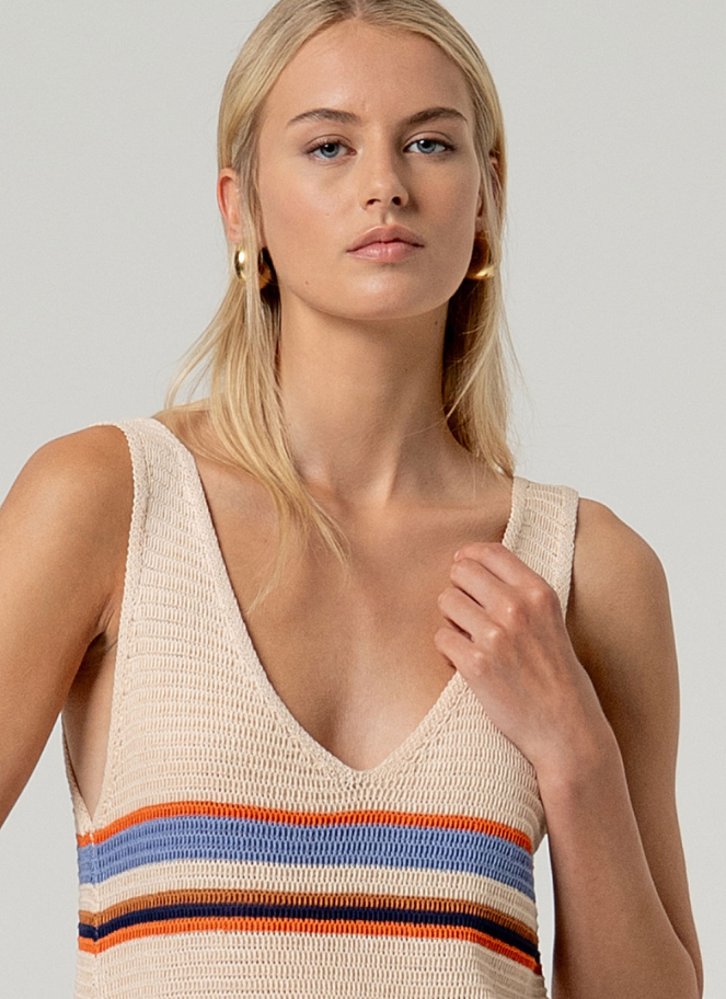 Surkana Striped V-Neck Tank