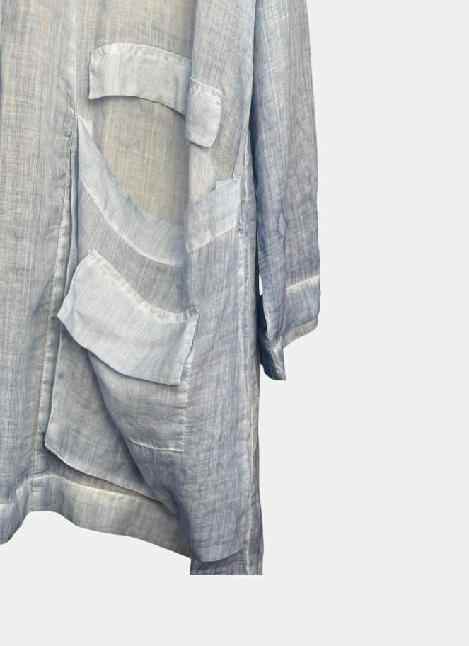 Lotus Eaters faded long shirt in blue
