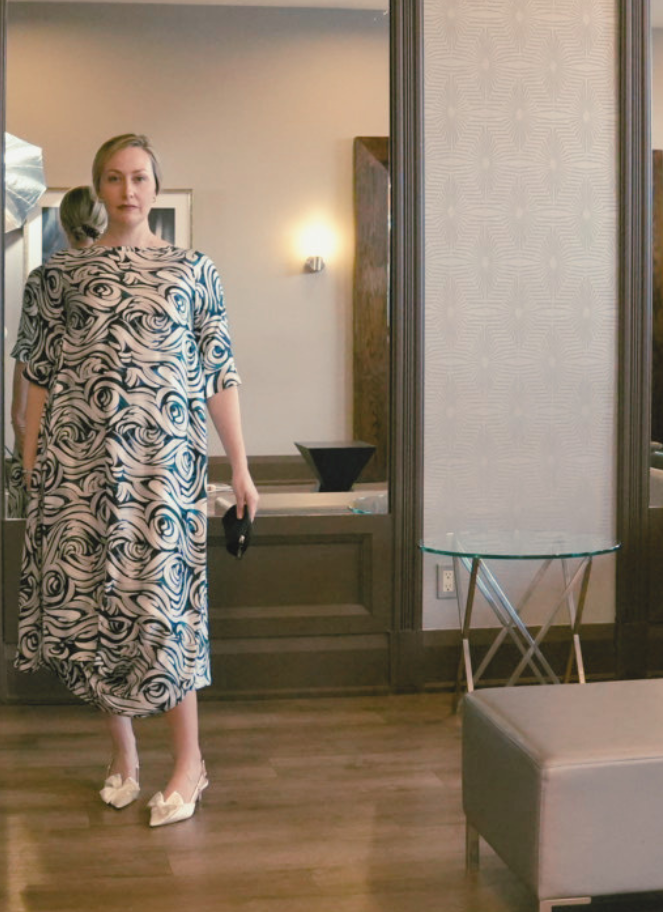 Xenia Painterly Swirl Print Dress