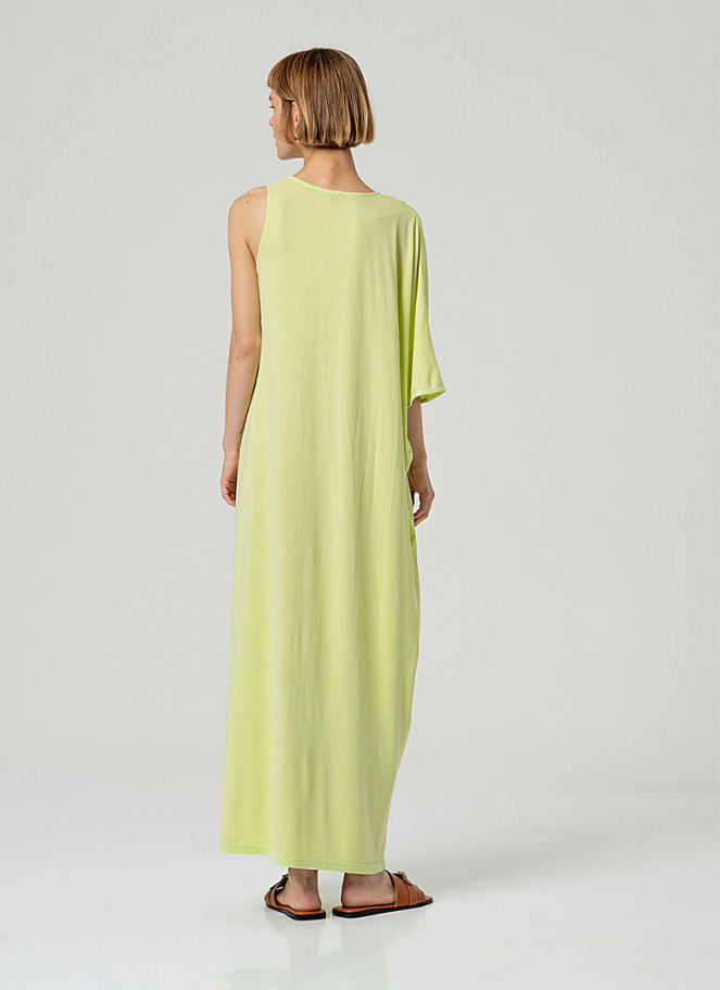 Surkana One-Shoulder Maxi Dress in Lime or Washed Black