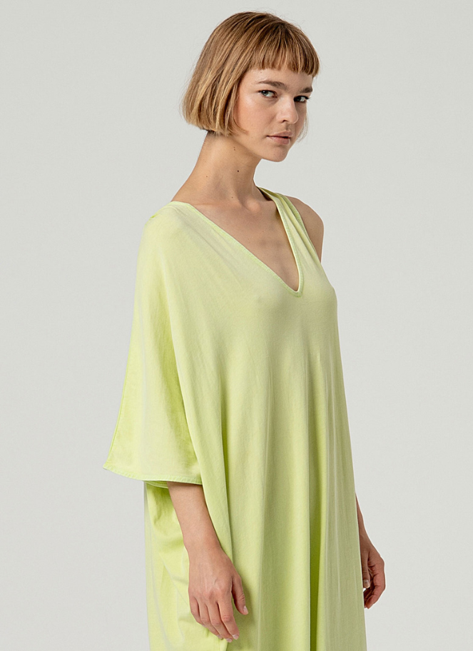 Surkana One-Shoulder Maxi Dress in Lime or Washed Black