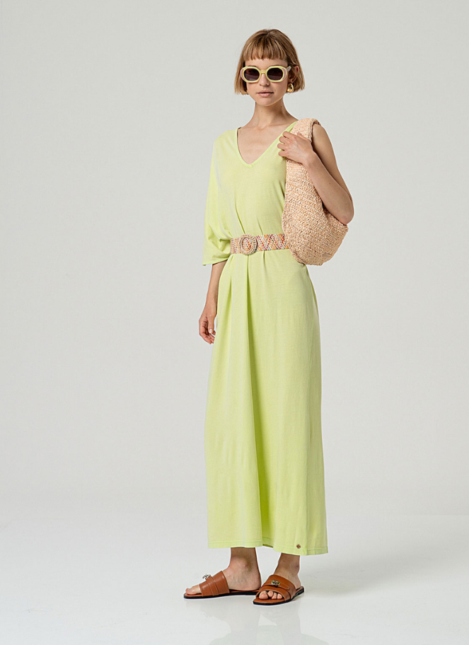 Surkana One-Shoulder Maxi Dress in Lime or Washed Black