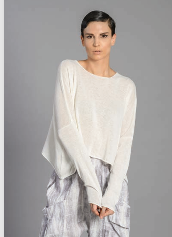Lotus Eaters cropped sweater in ecru