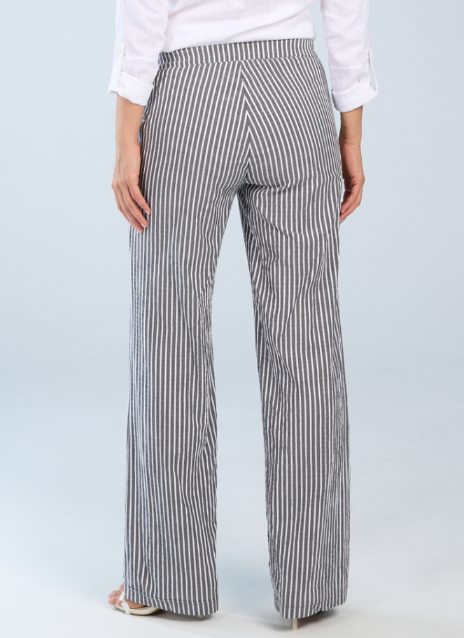 Brenda Beddome Relaxed Striped Cotton-Blend Wide-Leg Pants