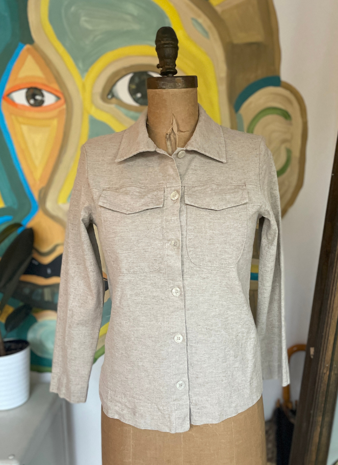 SHORT LINEN JACKET in Sand by Brenda Beddome