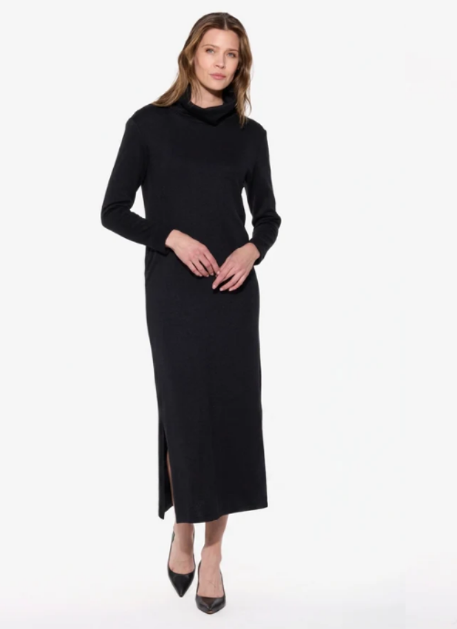 Beddome Funnel Neck Dress in black
