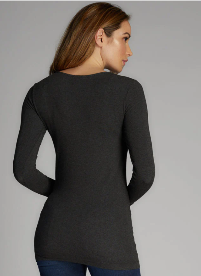 C'est Moi bamboo long sleeve top in black