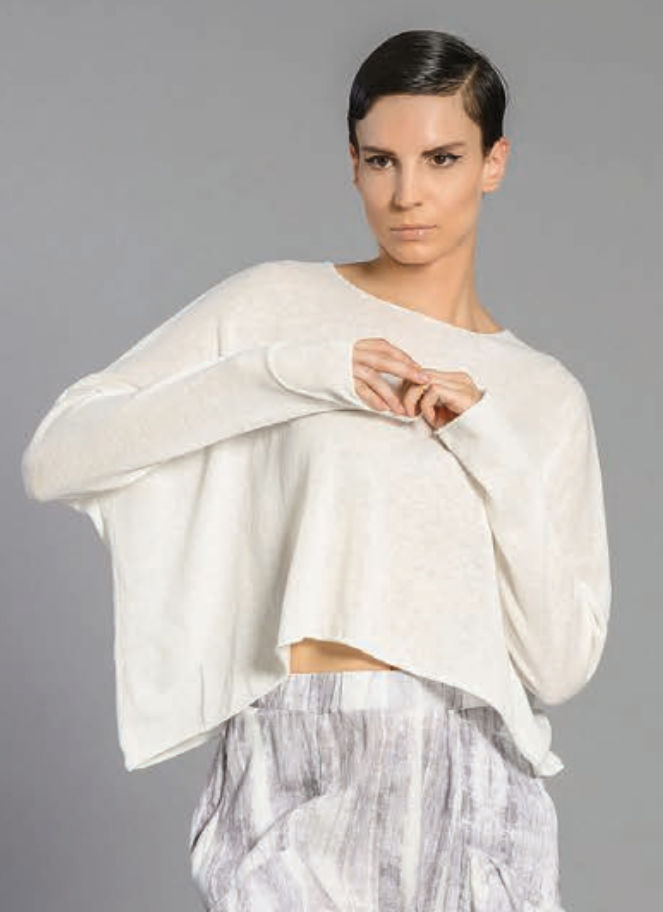 Lotus Eaters cropped sweater in ecru