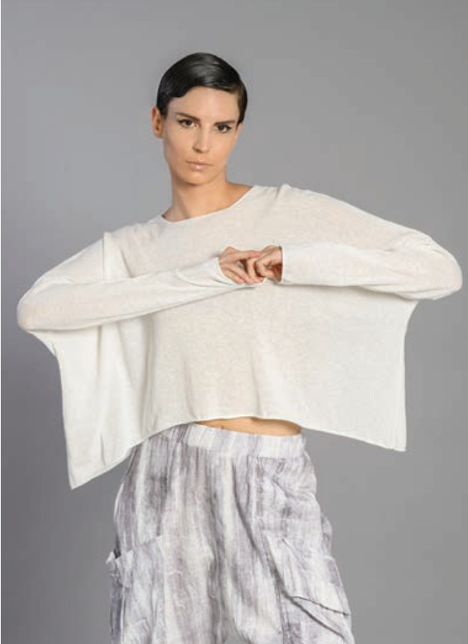 Lotus Eaters cropped sweater in ecru