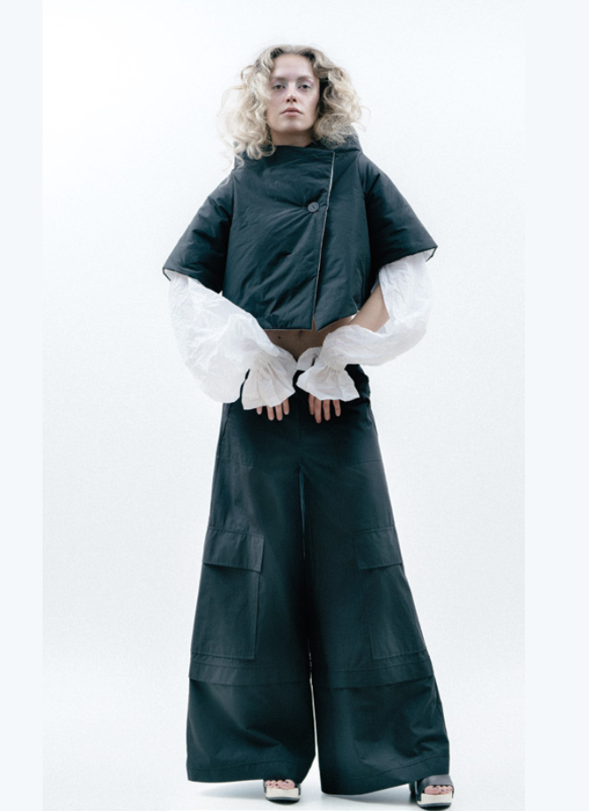 Xenia designer wide leg pant in black