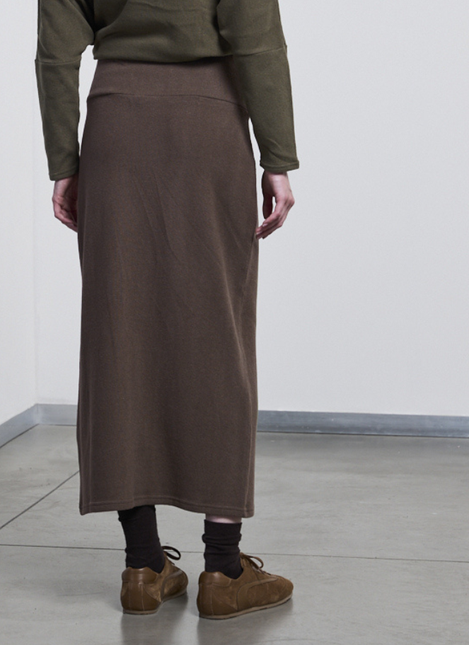 Neirami Long Pencil Skirt in brown