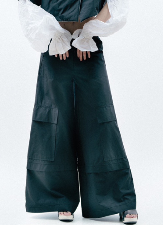 Xenia designer wide leg pant in black