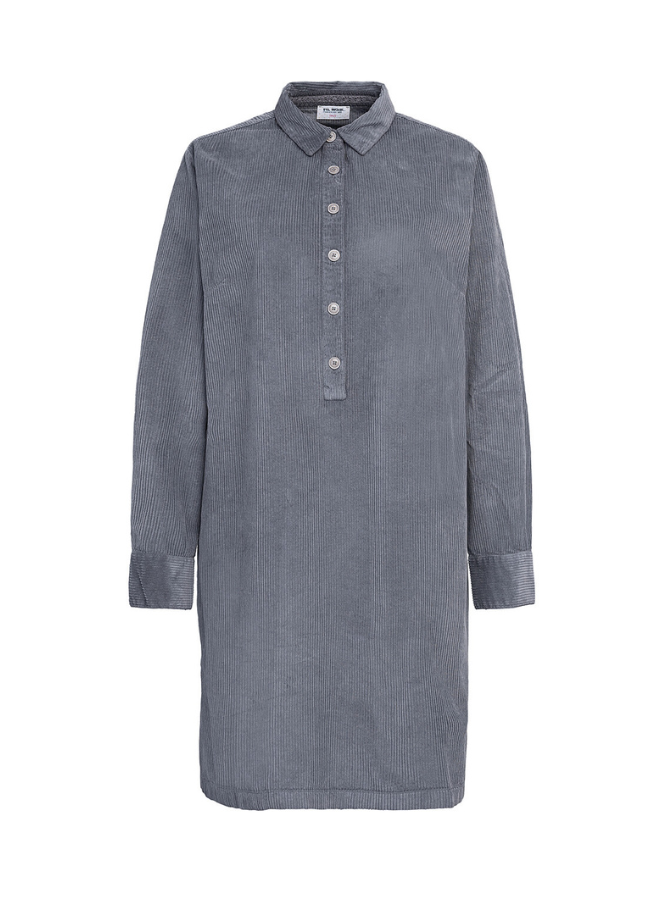 Fil Noir corduroy grey shirt dress