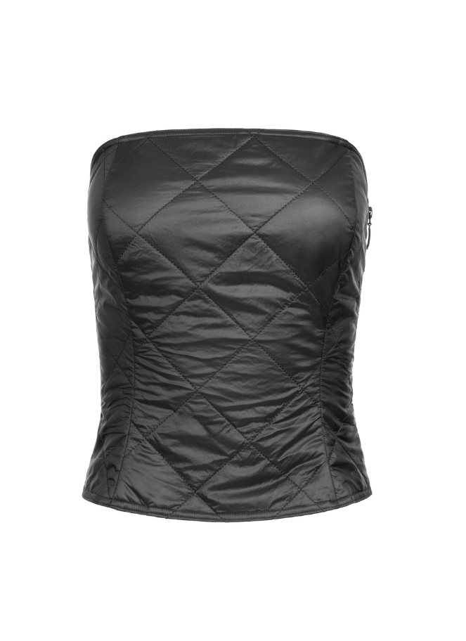 Xenia Quilted black bustier