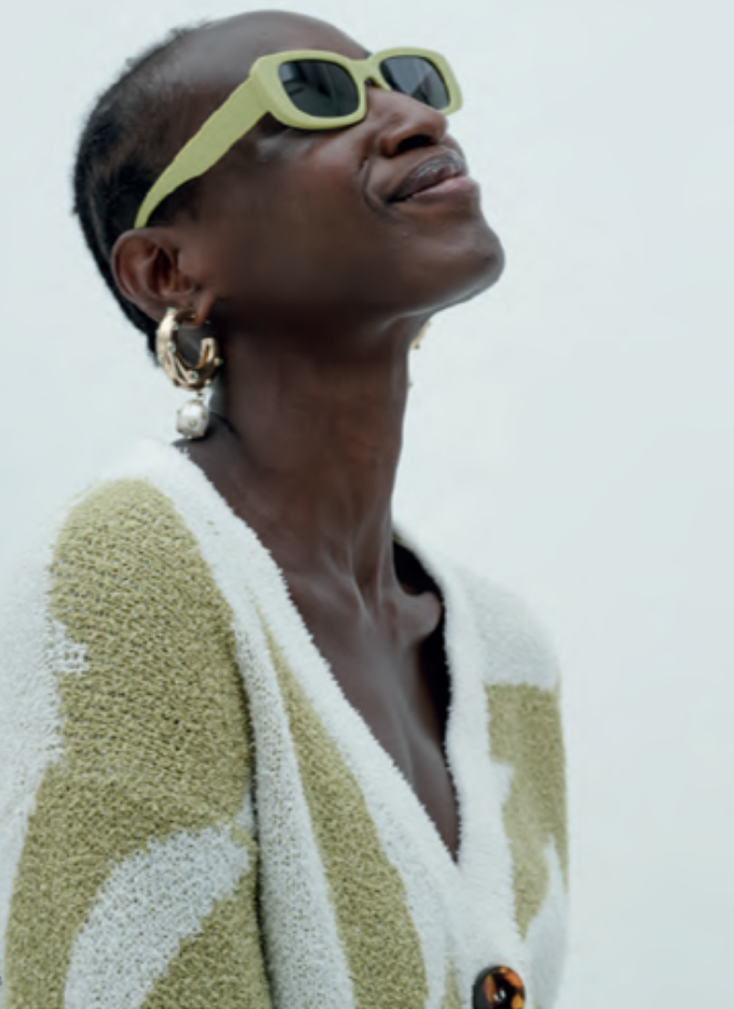 CARDIGAN WITH JACQUARD LEAF by Eufonia