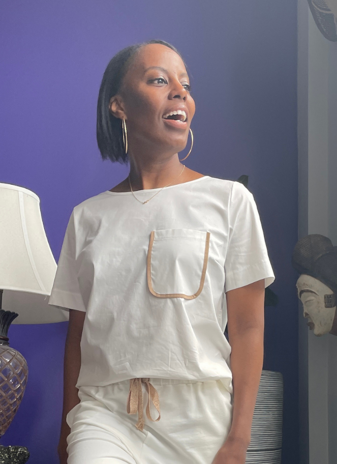 T-shirt à manches courtes avec contour de poche de Maria Bellentani