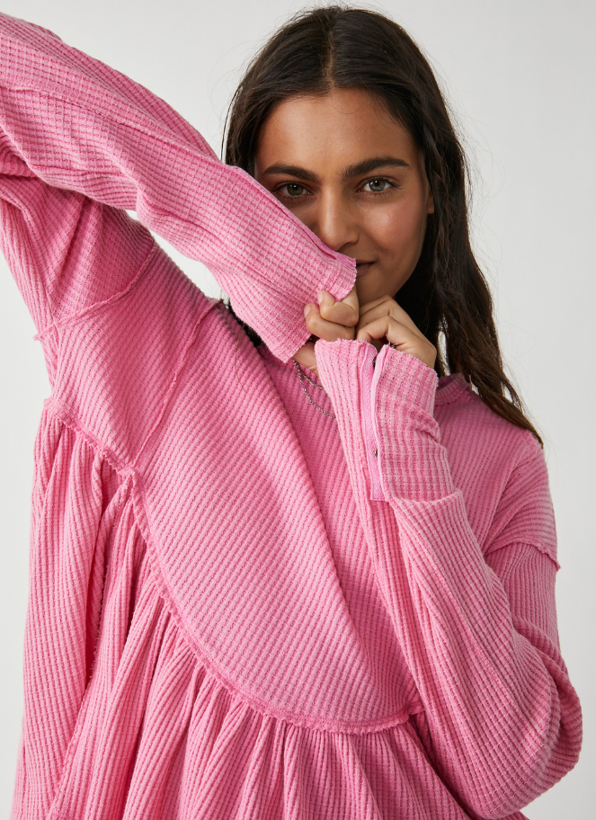 Oh My Babydoll Top in Pink Carnation by by Free People