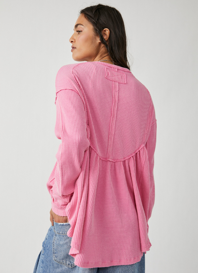 Oh My Babydoll Top in Pink Carnation by by Free People