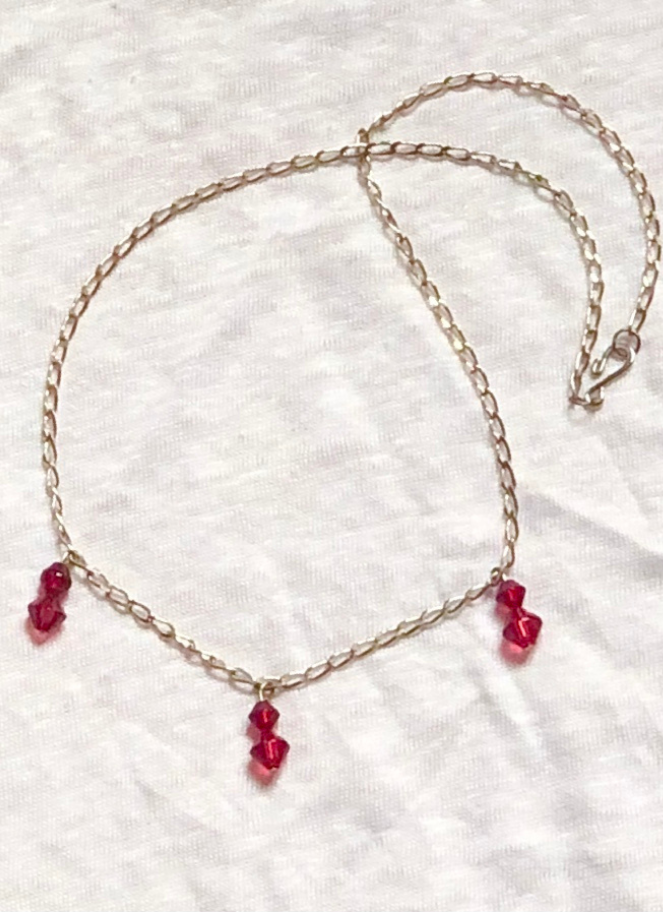 Red Glass Bead Necklace