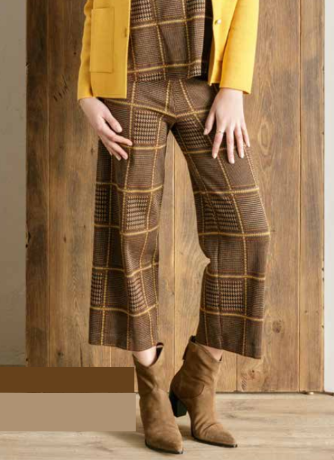 Large check pants in brown from Maria Bellentani