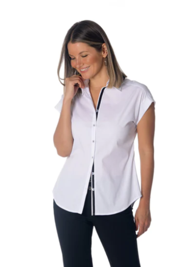 SHORT SLEEVE GROSGRAIN SHIRT by Brenda Beddome