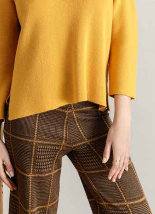 Large check pants in brown from Maria Bellentani