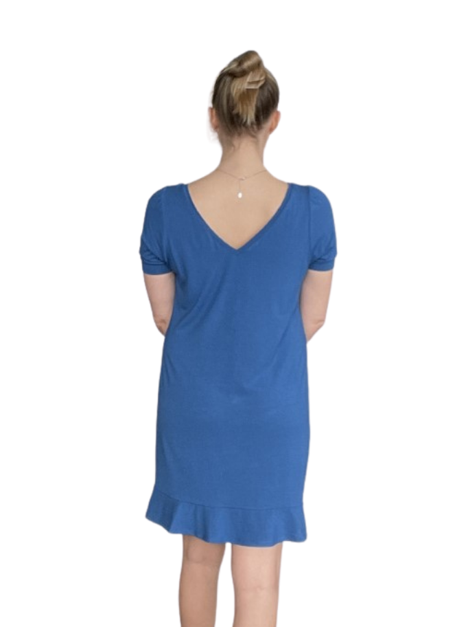 Short Sleeve Turnaround Dress in Blue