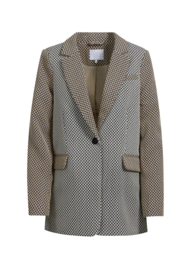 Long Blazer in Beige Jaquard by Coster