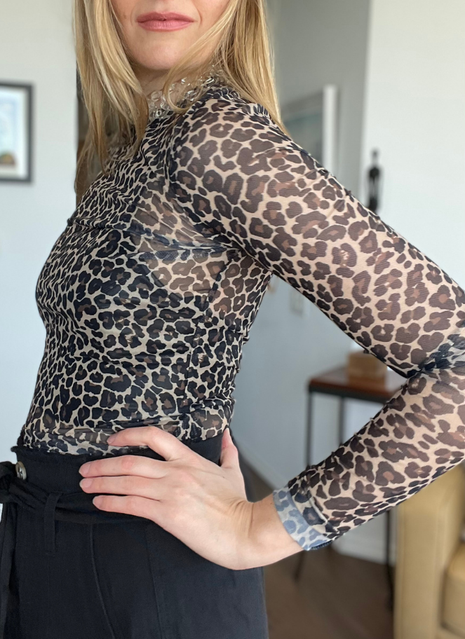 C est Moi Sheer Animal Print top