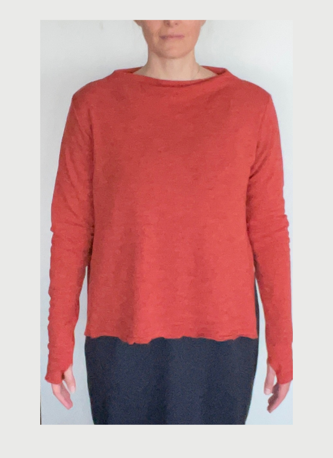 Lafontaine X By Basics Capsule - Long sleeved shirt in terracotta