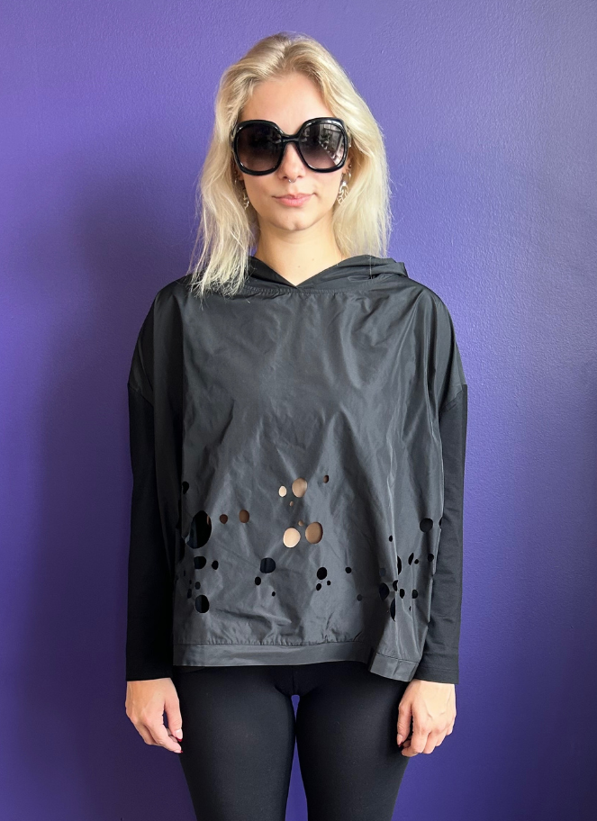Xenia black Inko Shirt with cut outs