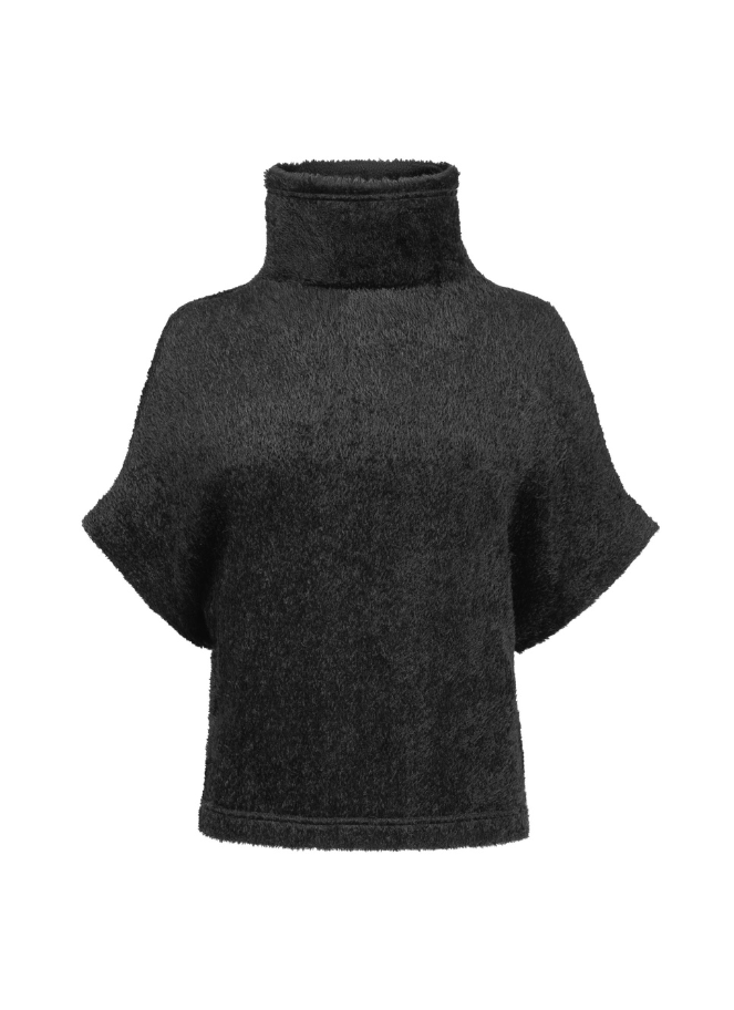 Xenia short dolman sleeved black top