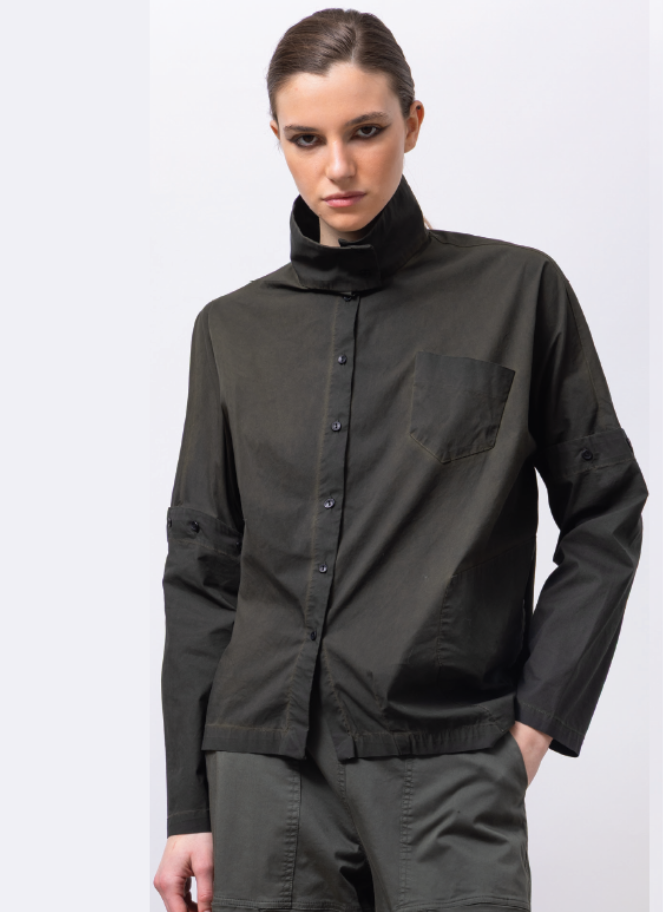 Lotus Eaters Woven Shirt in Dark Khaki
