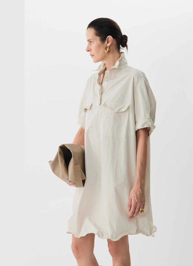 JNBY - Ivory Dress with Adjustable hem, collar & pocket