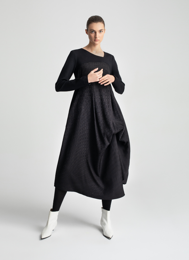Lotus Eaters Asymmetric Draped Midi Dress
