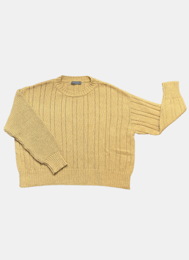 Neirami Golden Mixed-Stitch Sweater