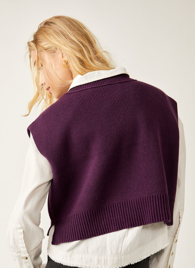 Purple Free People knitted vest in purple