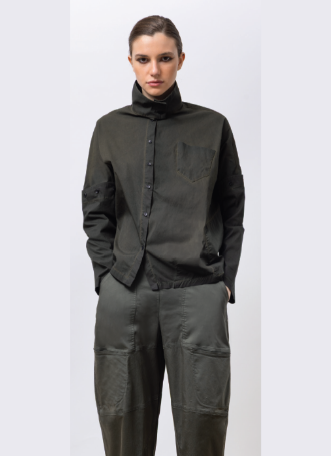 Lotus Eaters Woven Shirt in Dark Khaki