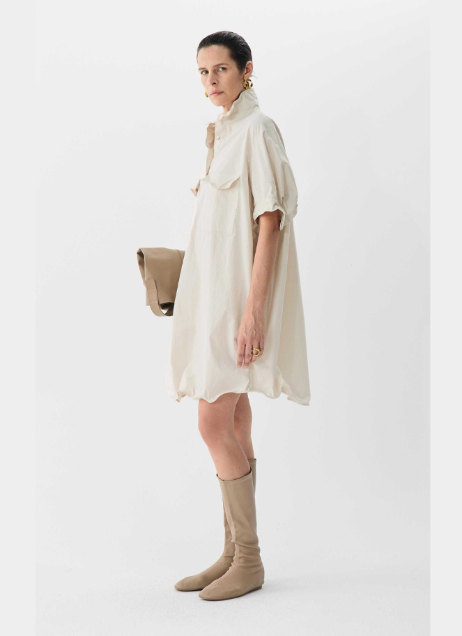 JNBY - Ivory Dress with Adjustable hem, collar & pocket