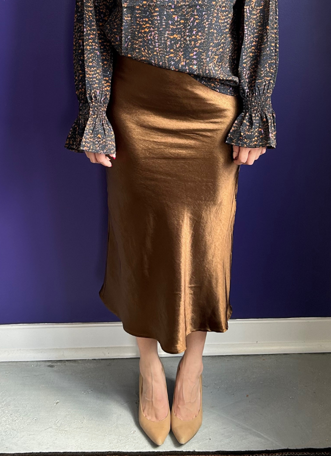 Copper colour slip skirt by Coster