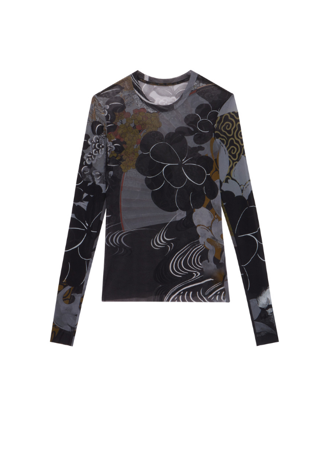 JNBY - T-shirt semi-transparent à imprimé floral
