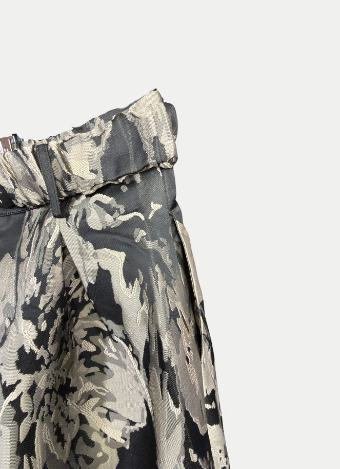 Coster Gold and Black Jacquard A-Line Skirt