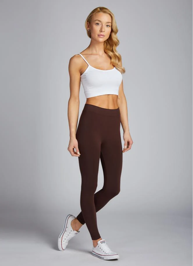 C'est Moi bamboo full length leggings in brown