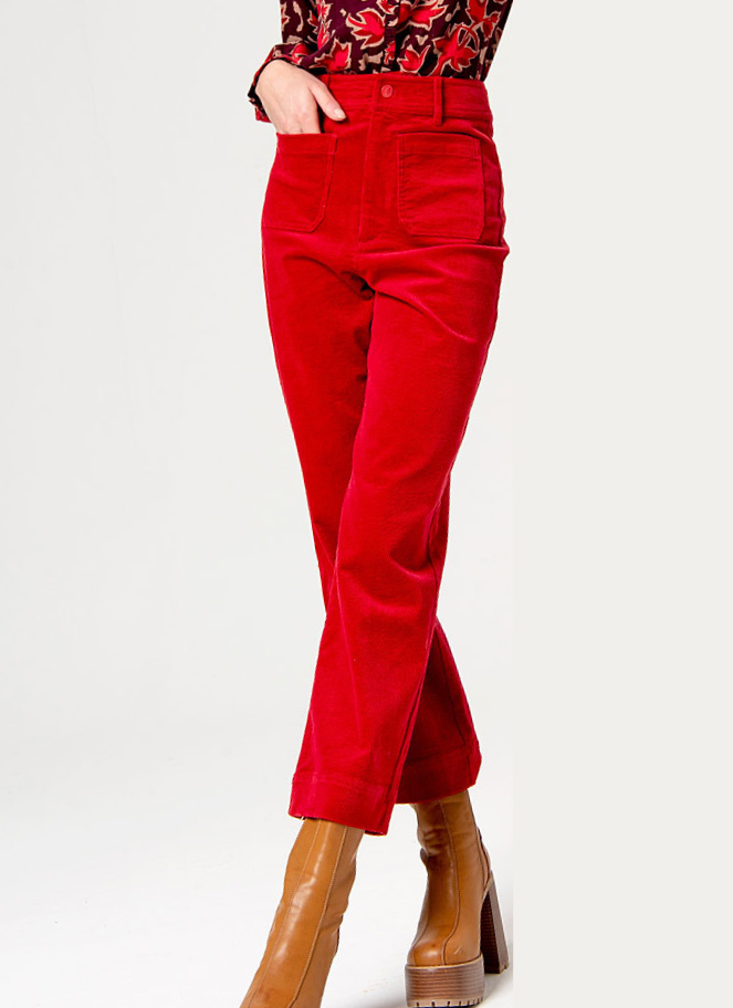 Surkana corduroy red straight leg pants